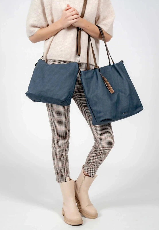 Emily & Noah Elke Bag in Bag Shopper L Blue Taupe