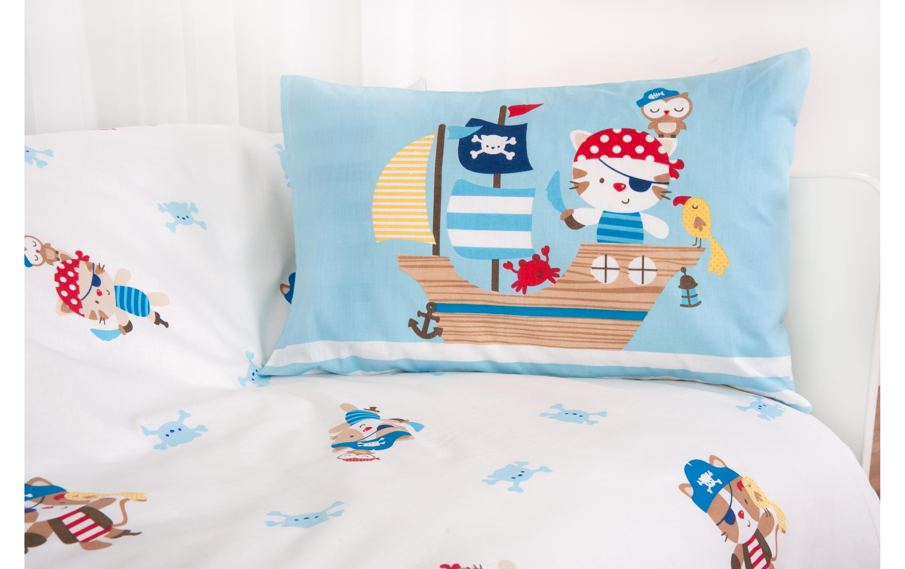 Kinderbettwäsche Little Pirate 100 x 135 cm + 40 x 60 cmBettwäsche für Kinder