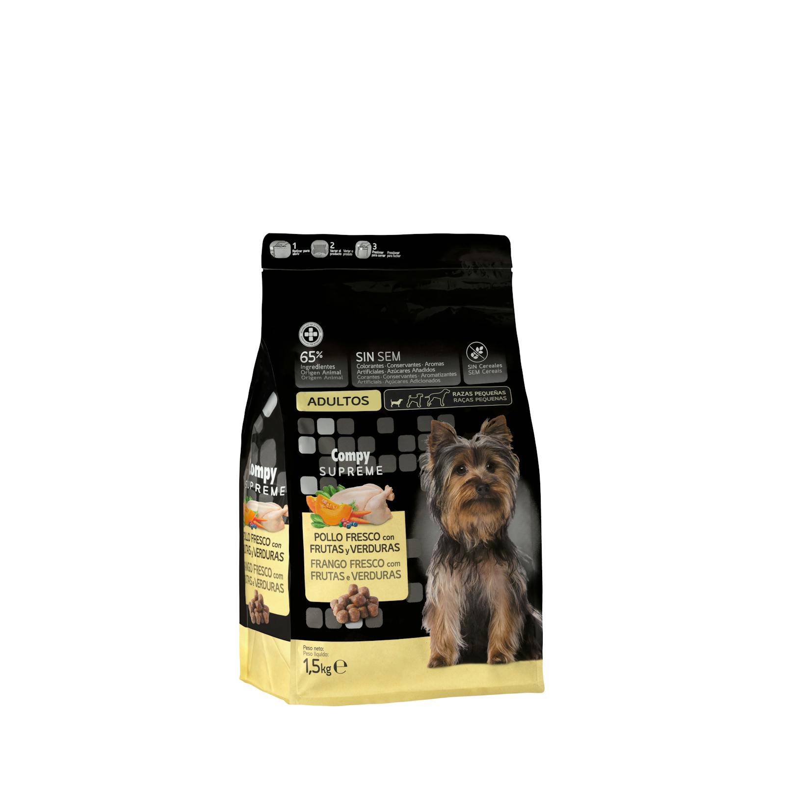 Nourriture pour chiens adultes Supreme Compy au poulet frais et aux fruits et légumes