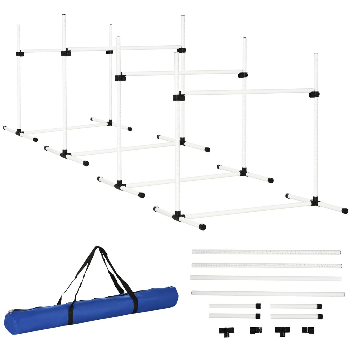 PawHut Agility Equipment, L99 x B65 x H94 cm, kunststof, wit