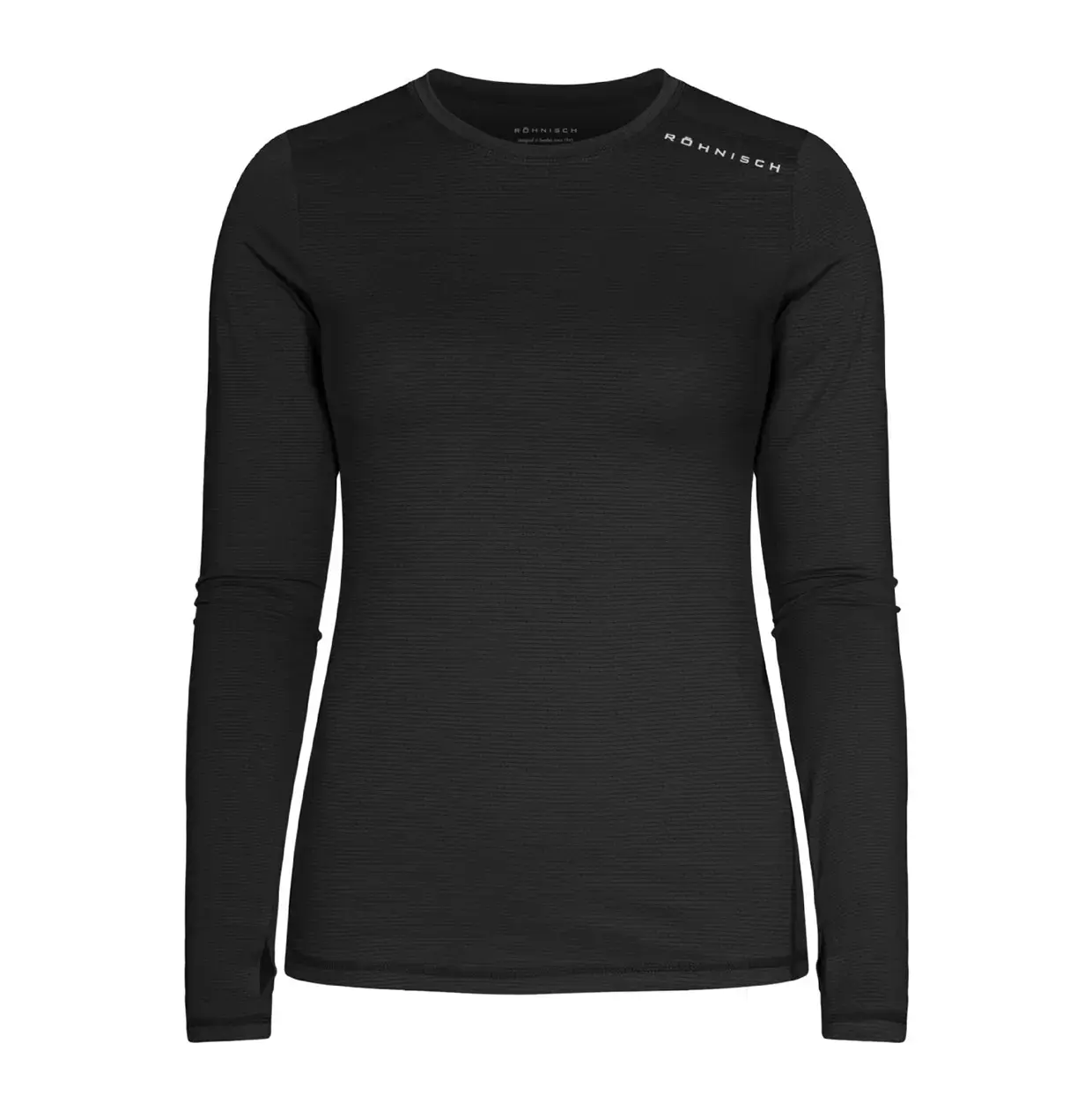 Röhnisch Jacquard Hardloopshirt Lange Mouwen Zwart Dames