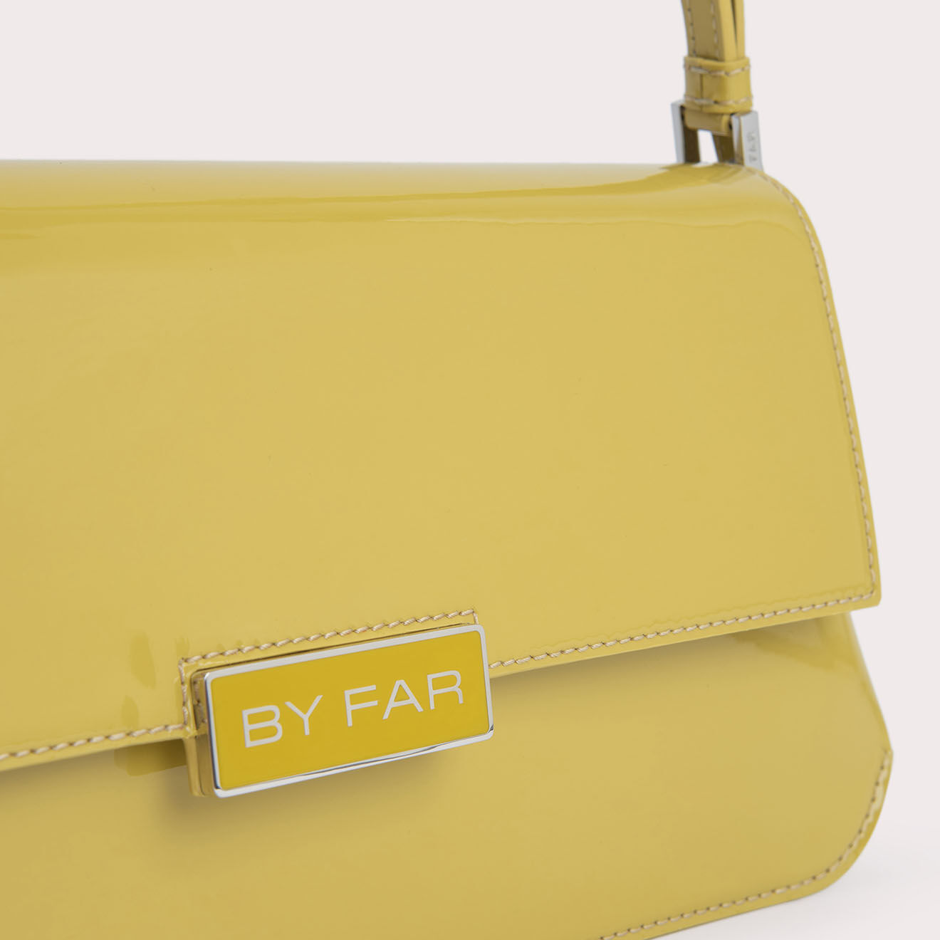 By Far Sac à main en Cuir Tilda jaune -  16x33x6 cm