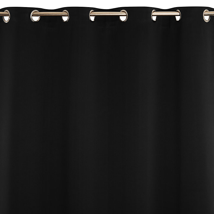 Rideau Sky occultant polyester satin noir l.135 x H.240 cm