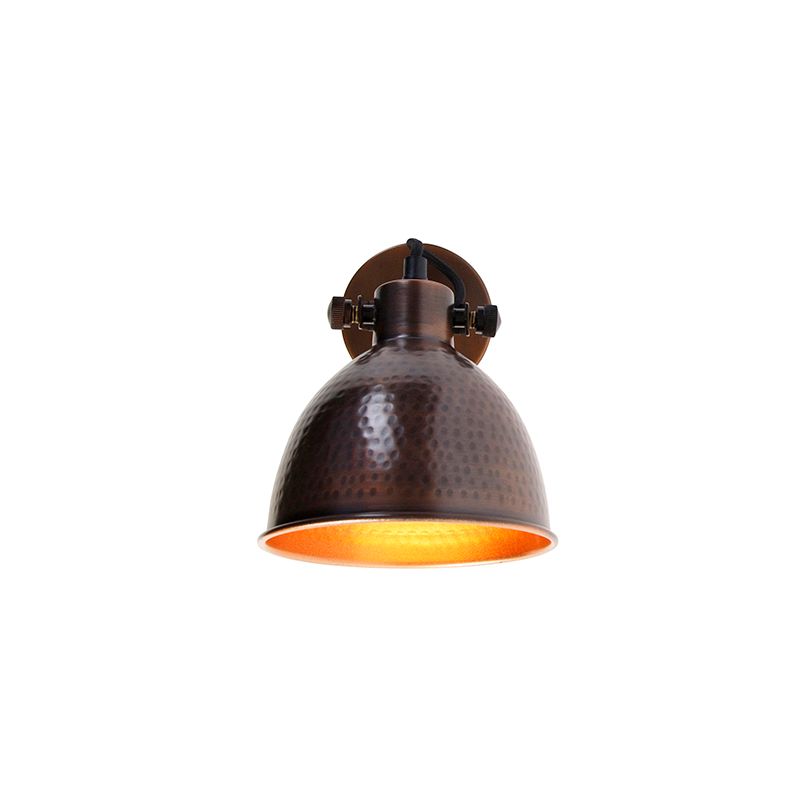Industriële wandlamp brons met koper verstelbaar - Liko