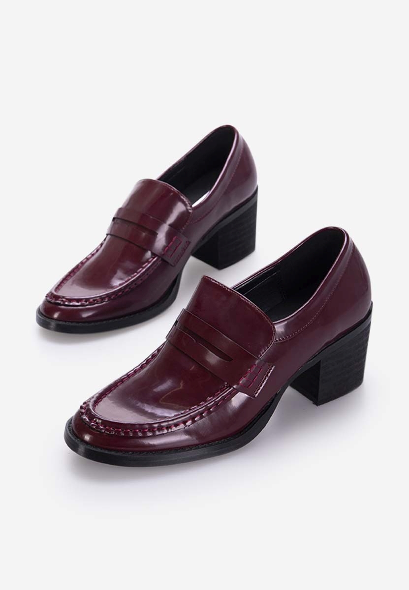 Mocassins à talon bordeaux Tandil