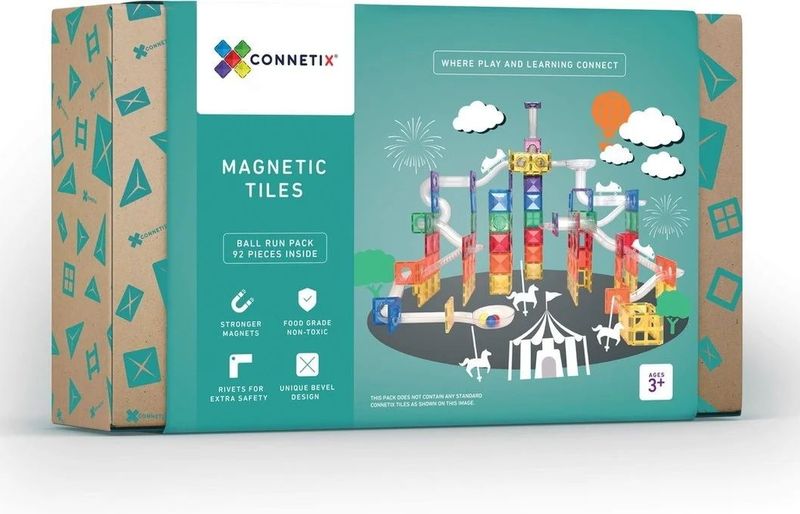 Connetix - Magnetische Tegels - Knikkerbaan - 92 Stuks