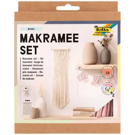 Folia Makramee Set BOHO, 10-teilig, inkl.Anleitungs-Booklet