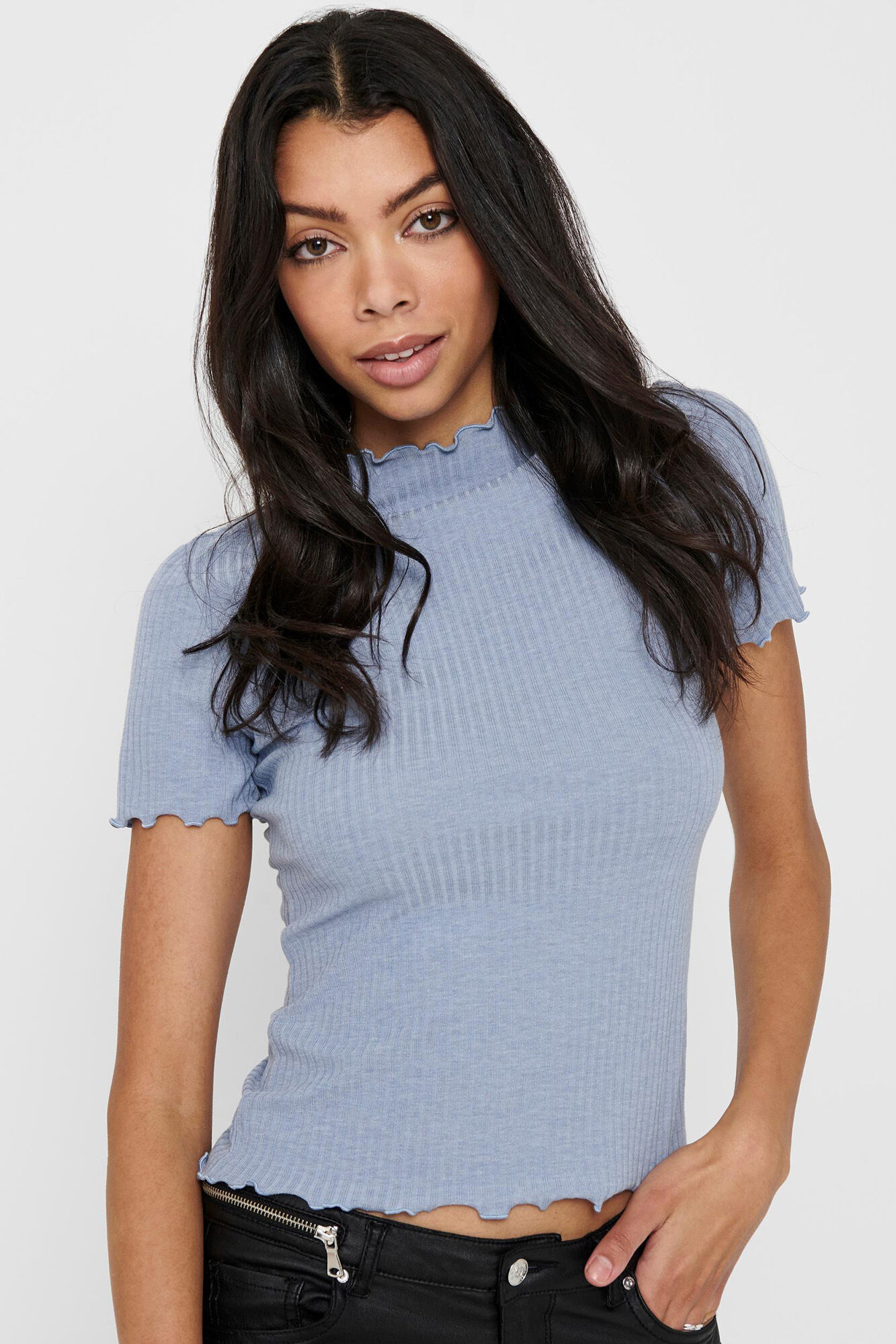 Blusa de manga curta em malha Cañalé