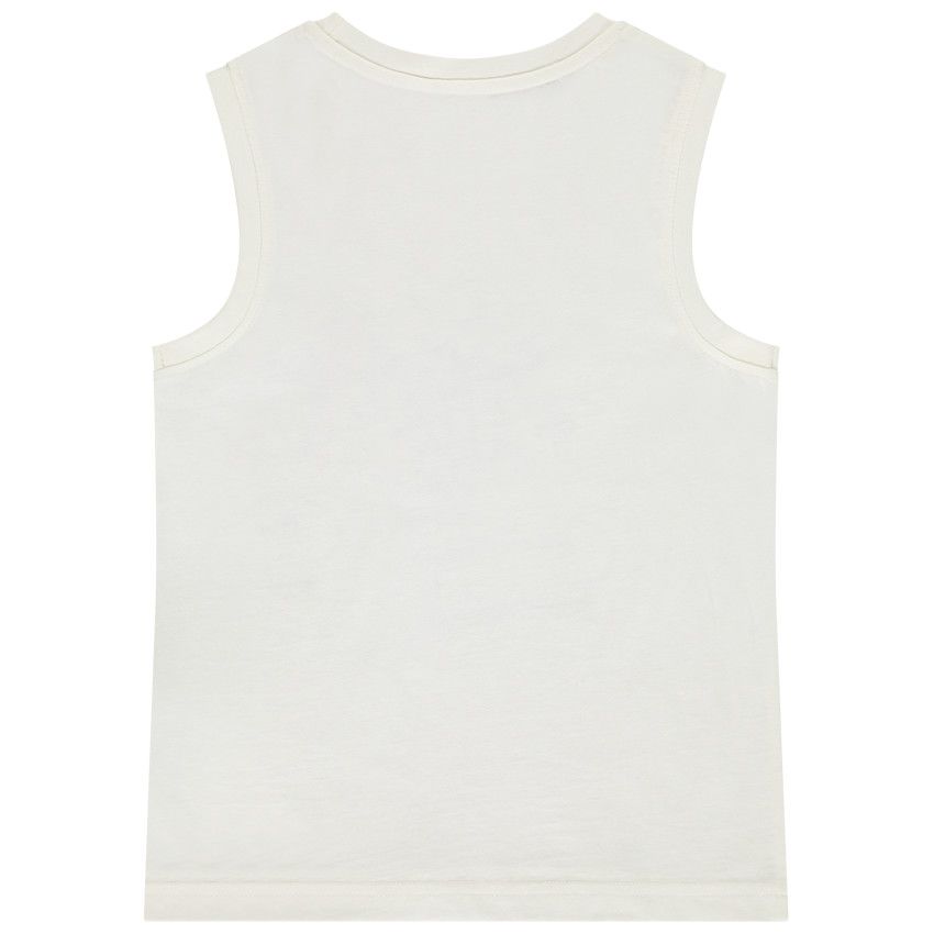 Débardeur uni avec print fantaisie pour garçon - Ecru