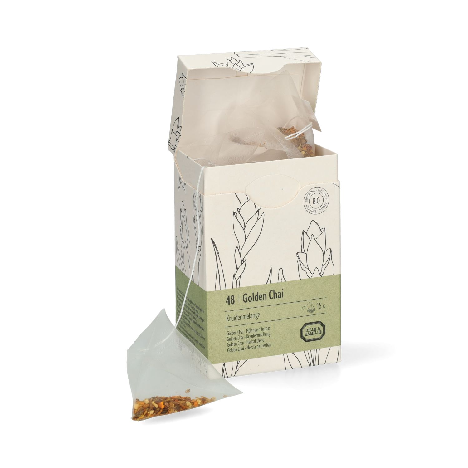 Golden Chai, biologisch, kruidenmelange, 15 theebuiltjes