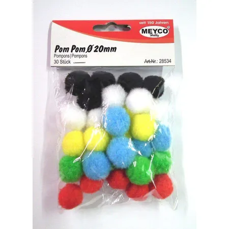 Meyco 30 Pompoms 20 mm farblich sortiert