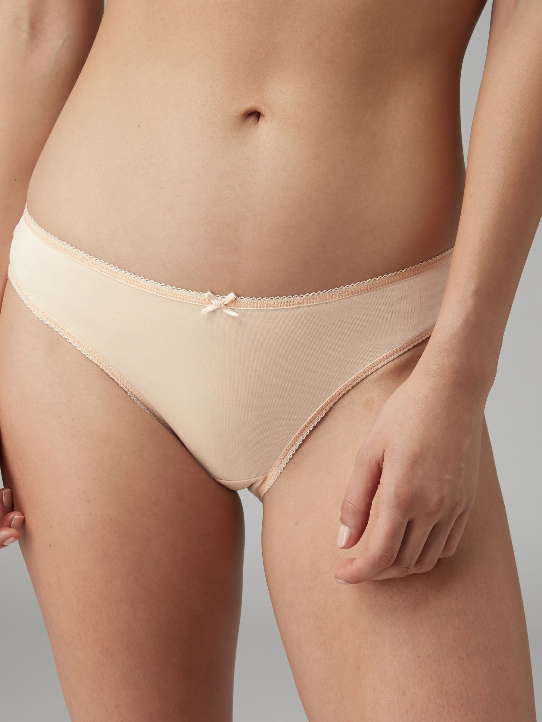 Zwart/wit/praline huidskleur - Set van 7 slipjes van microvezels