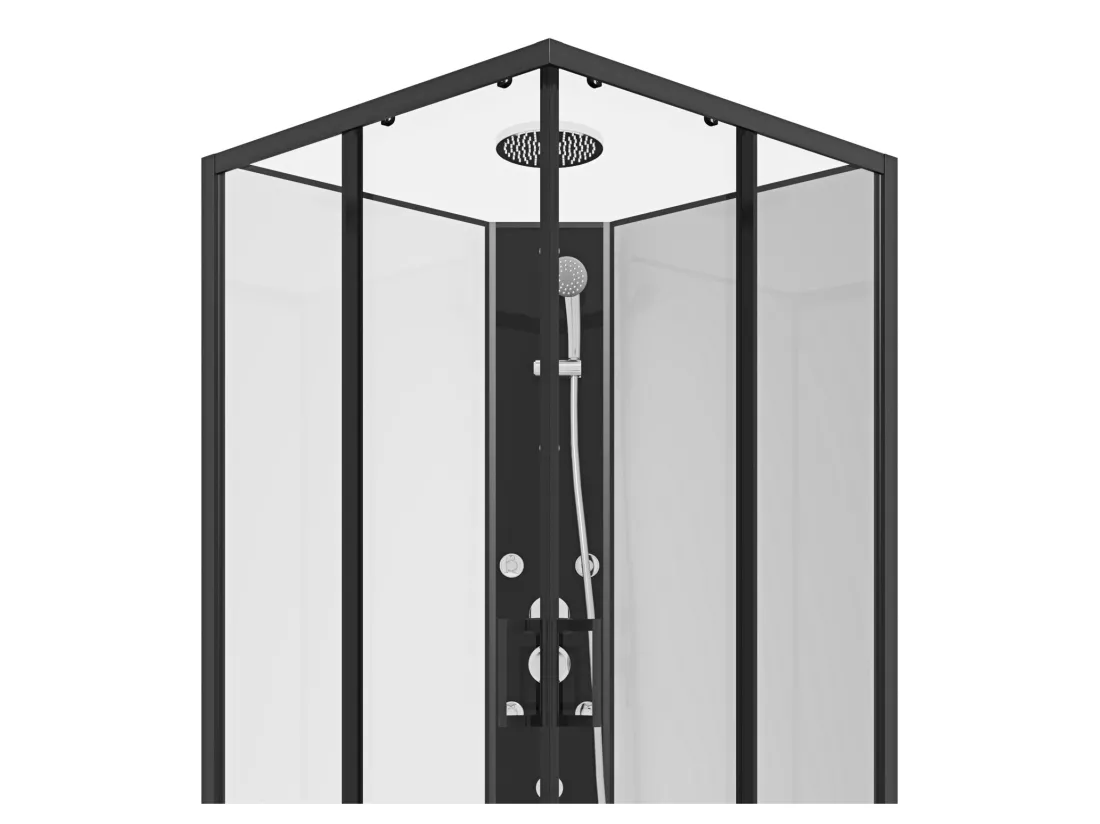 Cabine de douche d'angle hydromassante - L80 x l80 x H225 cm - KIVORA