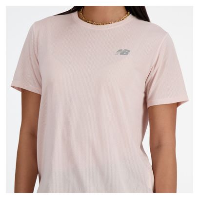 Maillot manches courtes New Balance Athletics Run Rose Femme