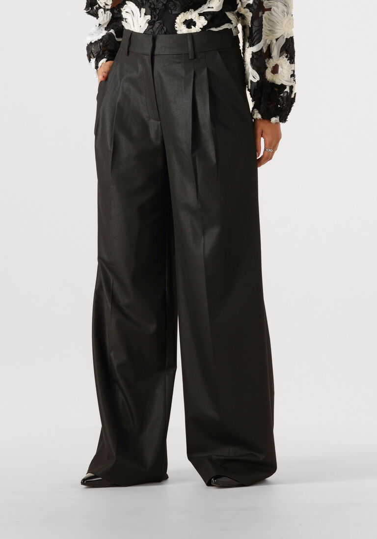 zwarte co'couture wijde broek sibellecc pleat ll pant