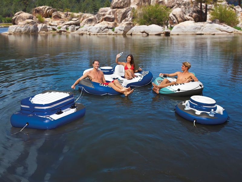 INTEX - River Run - Opblaasband - Blauw Wit Grijs - PVC
