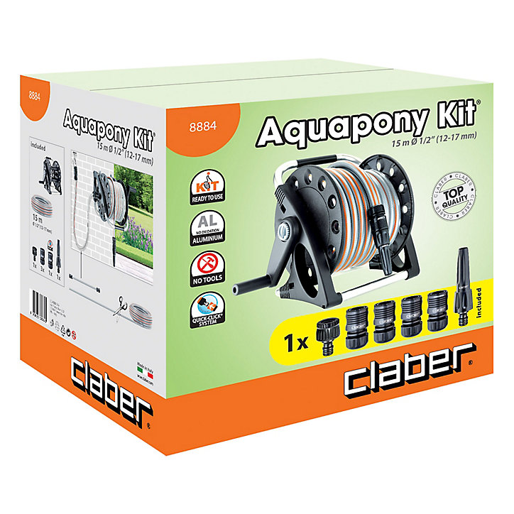 Dévidoir portable Claber Aquapony équipé 15m + kit