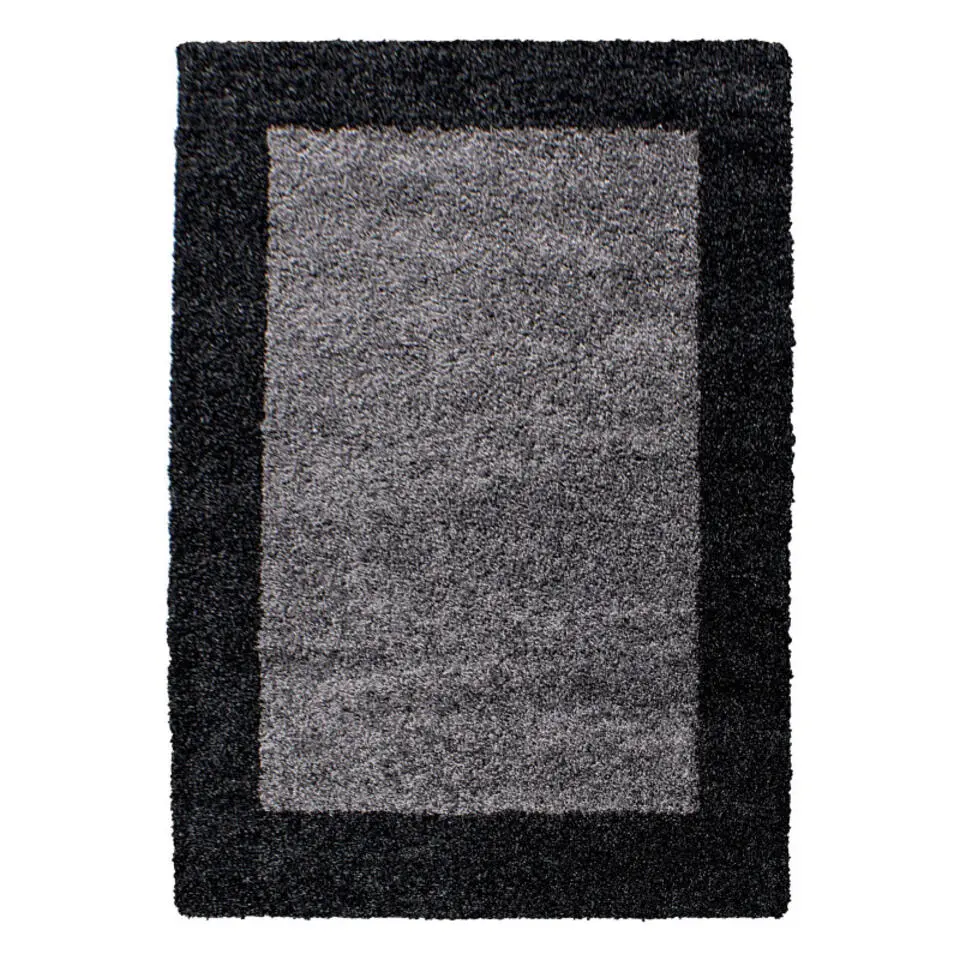 Basic Shaggy Kader vloerkleed Antraciet / Grijs Hoogpolig - 200x290 CM
