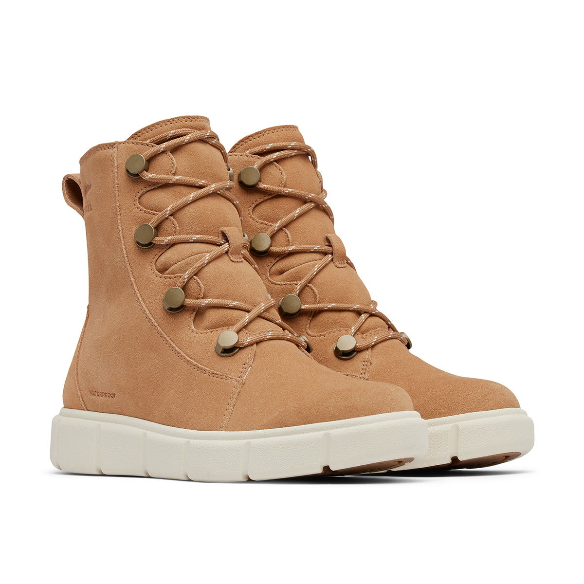 Sorel Explorer III Joan Waterproof vinterstøvle, dame (Tawny Buff / Chalk)