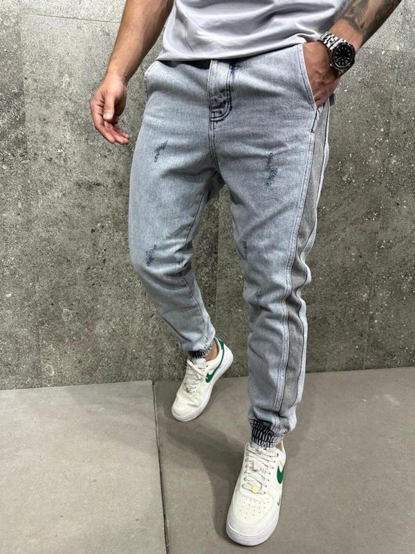 Heren Jogging Jeans – Slim Fit Spijkerbroek met Trekkoord – Comfortabel & Trendy