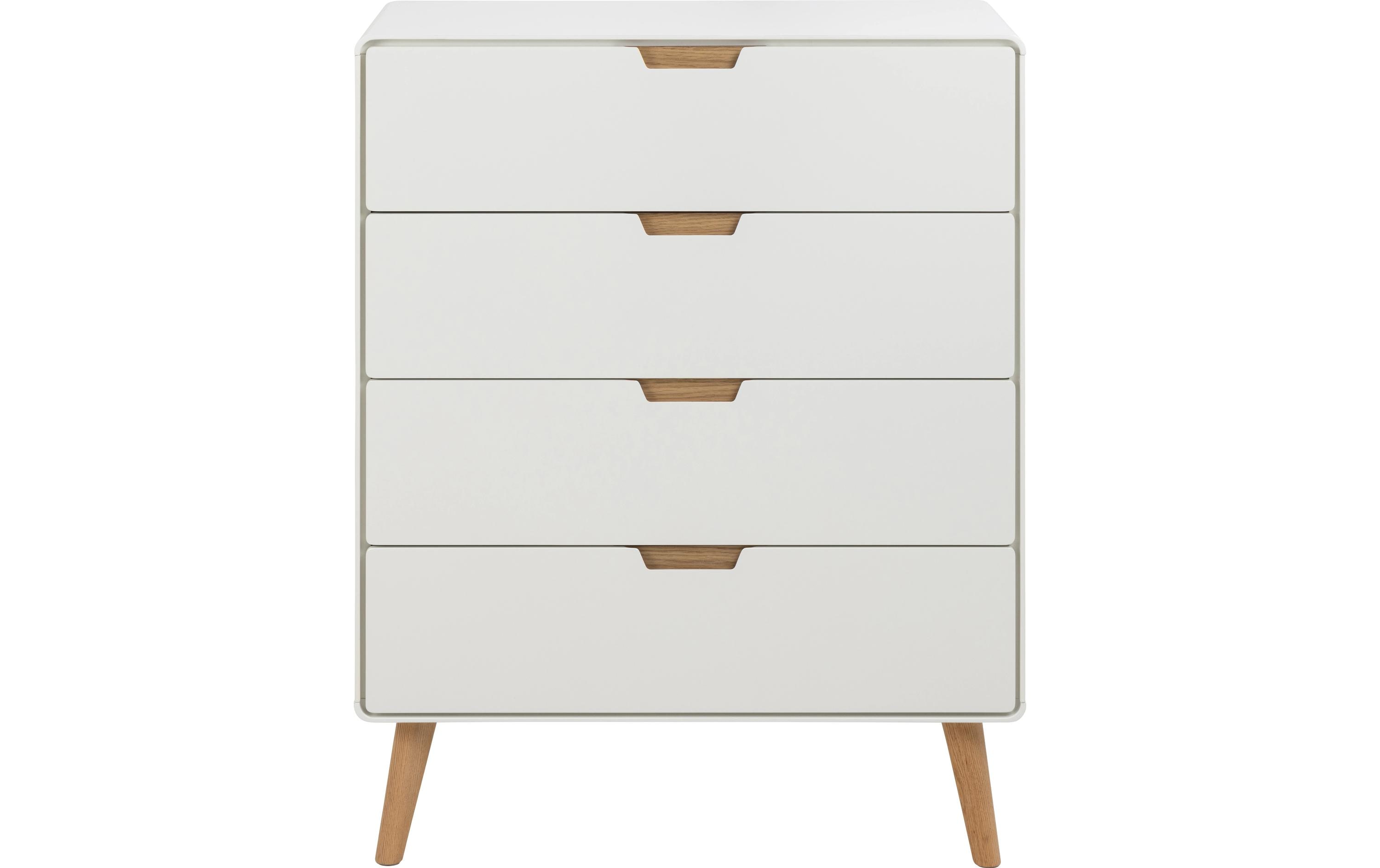 Kommode Lowell 80 x 100 cm, Weiss<br>Geräumige Kommode mit viel Stauraum
