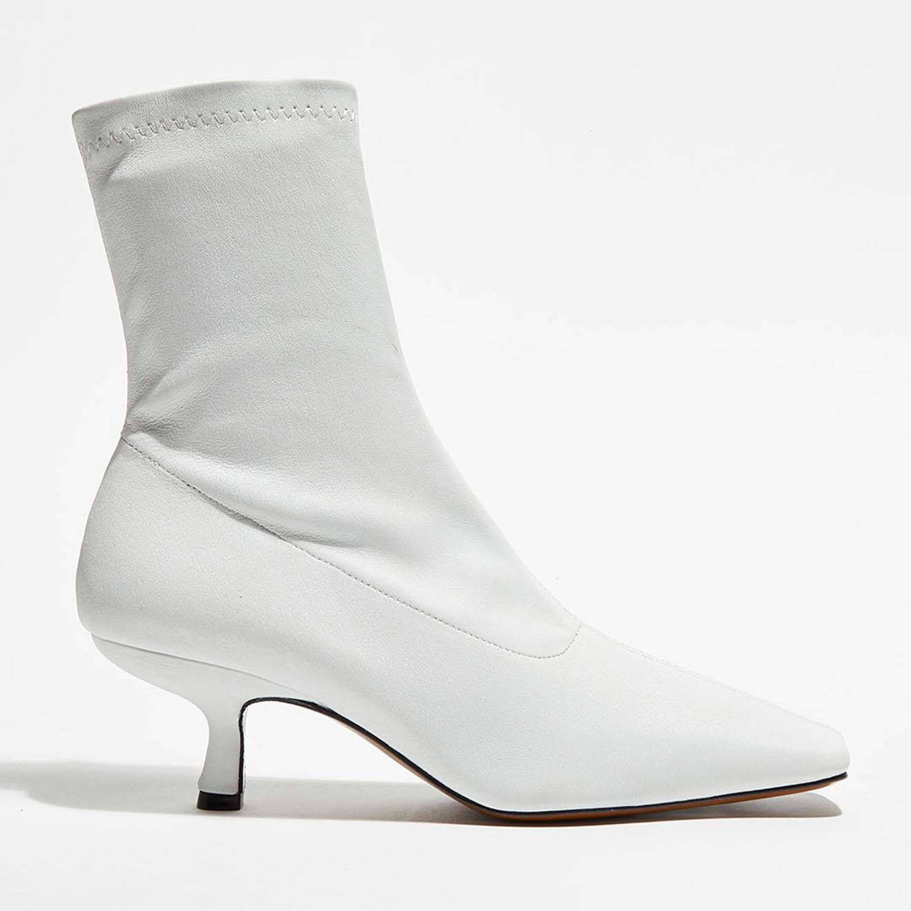 By Far Bottines en Cuir Socks blanches - Talon 5,5 cm