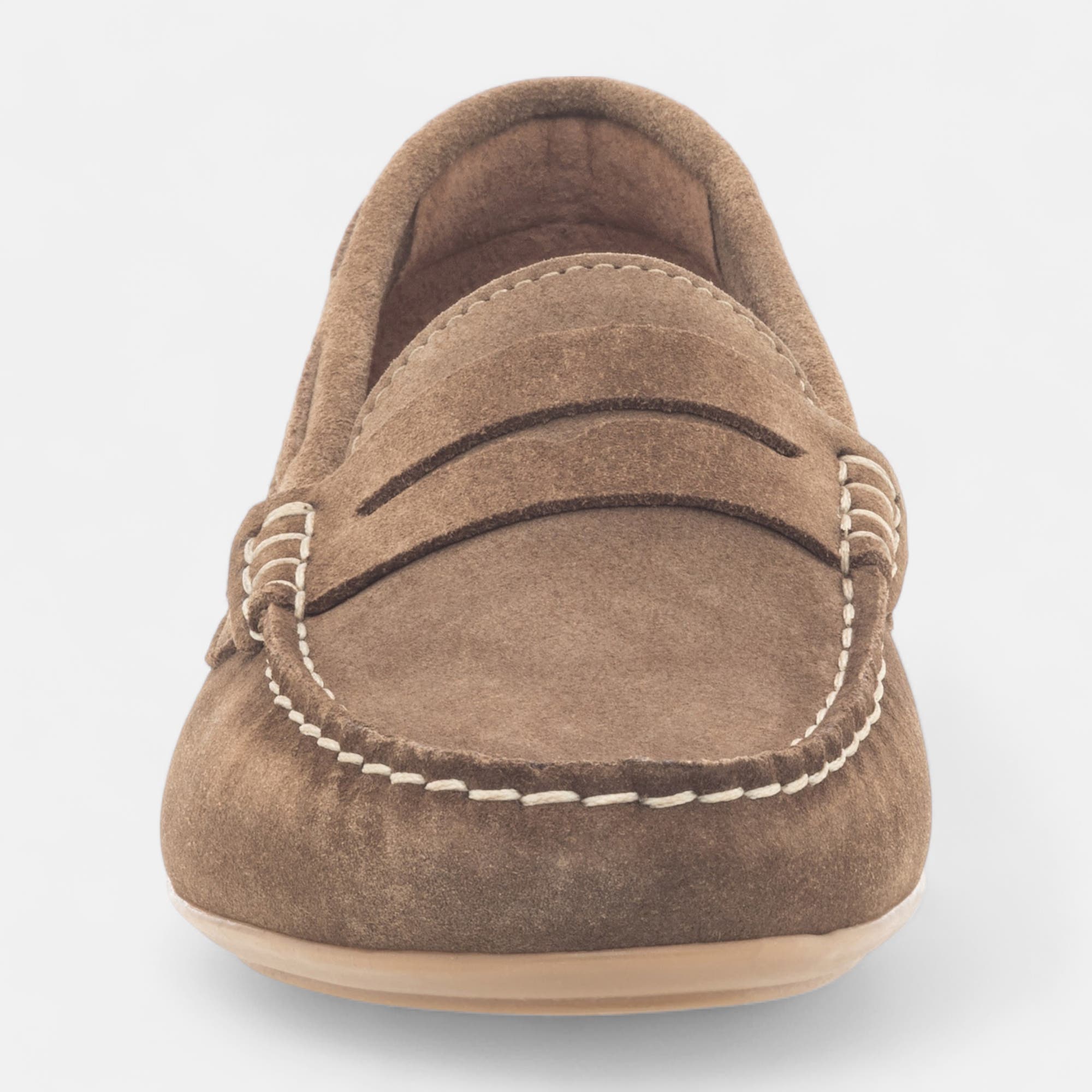 Mocassins Femme en cuir taupe