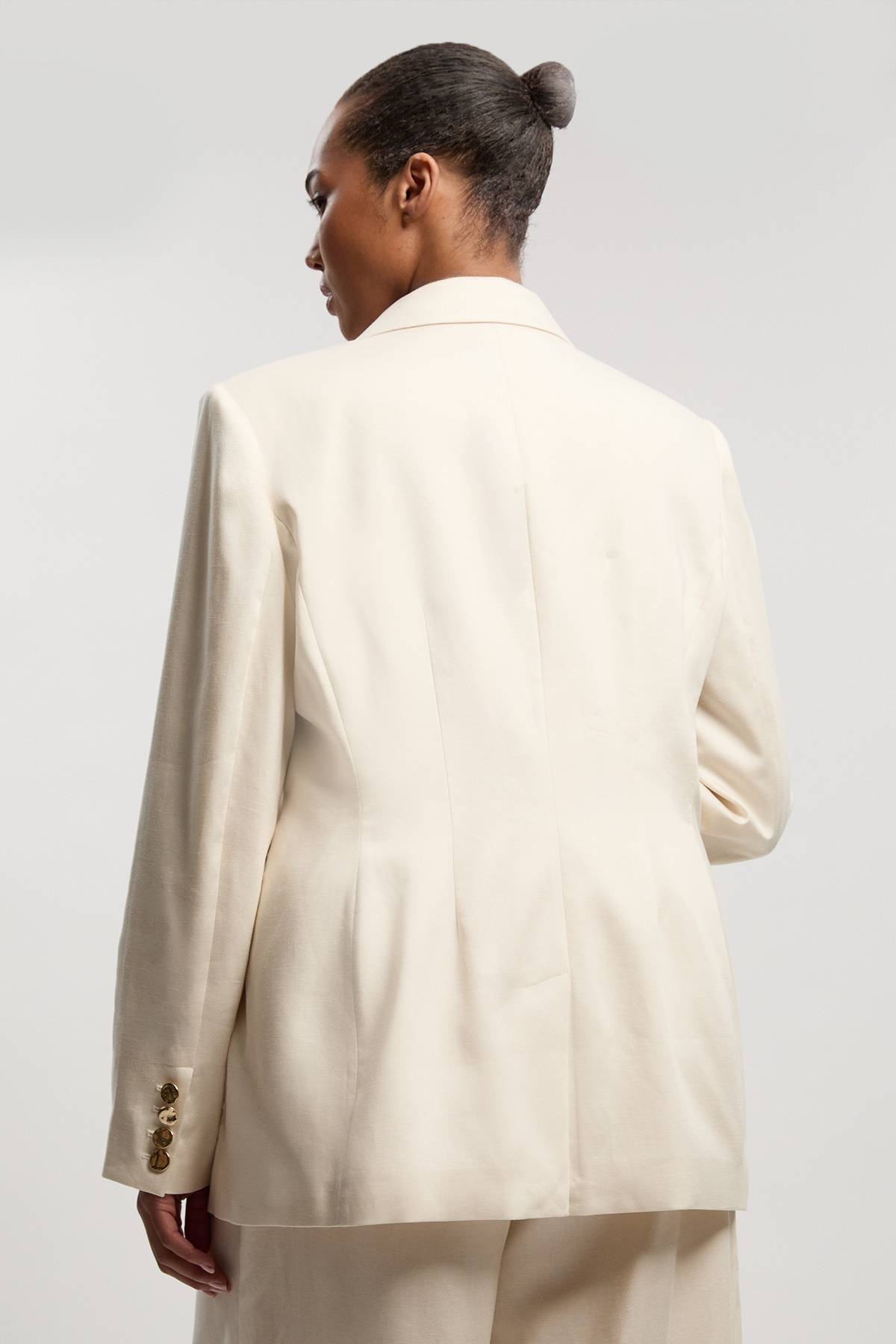 KarenMillen Blazer Taillé En Lin Grande Taille À Boutonnage Simple