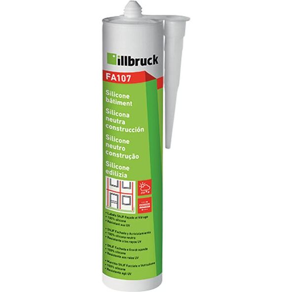 Mastic de fixation Silicone Bâtiment FA107 Illbruck - Cartouche de 300 ml, blanc
