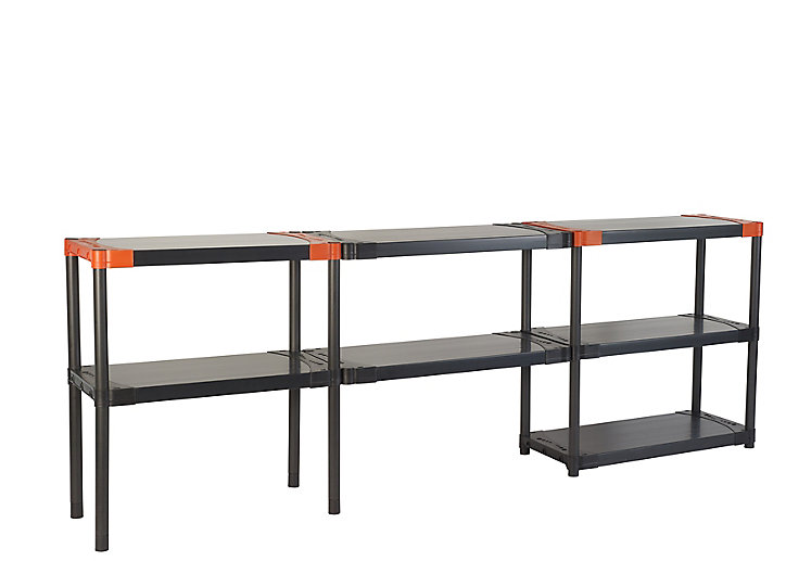 Étagère en résine 2 tablettes Grosfillex Modulopro H. 86 x L. 90 x P. 40 cm