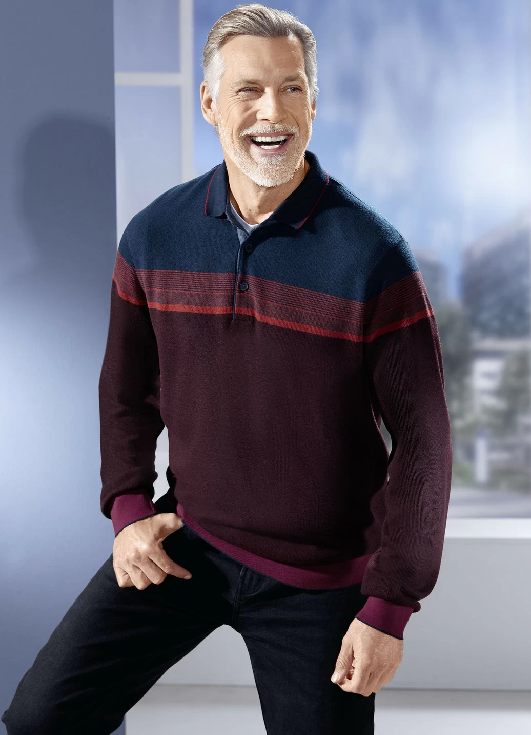 Poloshirt mit kurzer Knopfleiste
