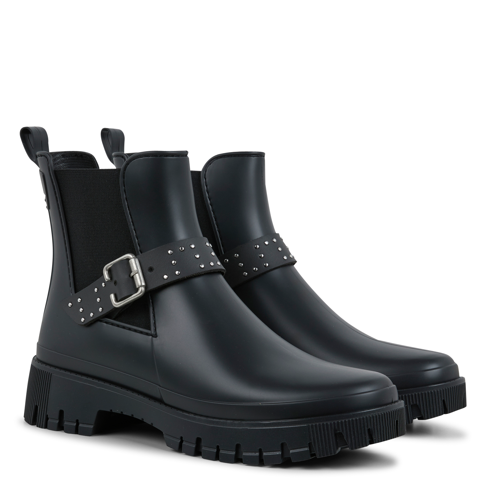ALSIE - Bottines Chelsea crantées à clous | Noir