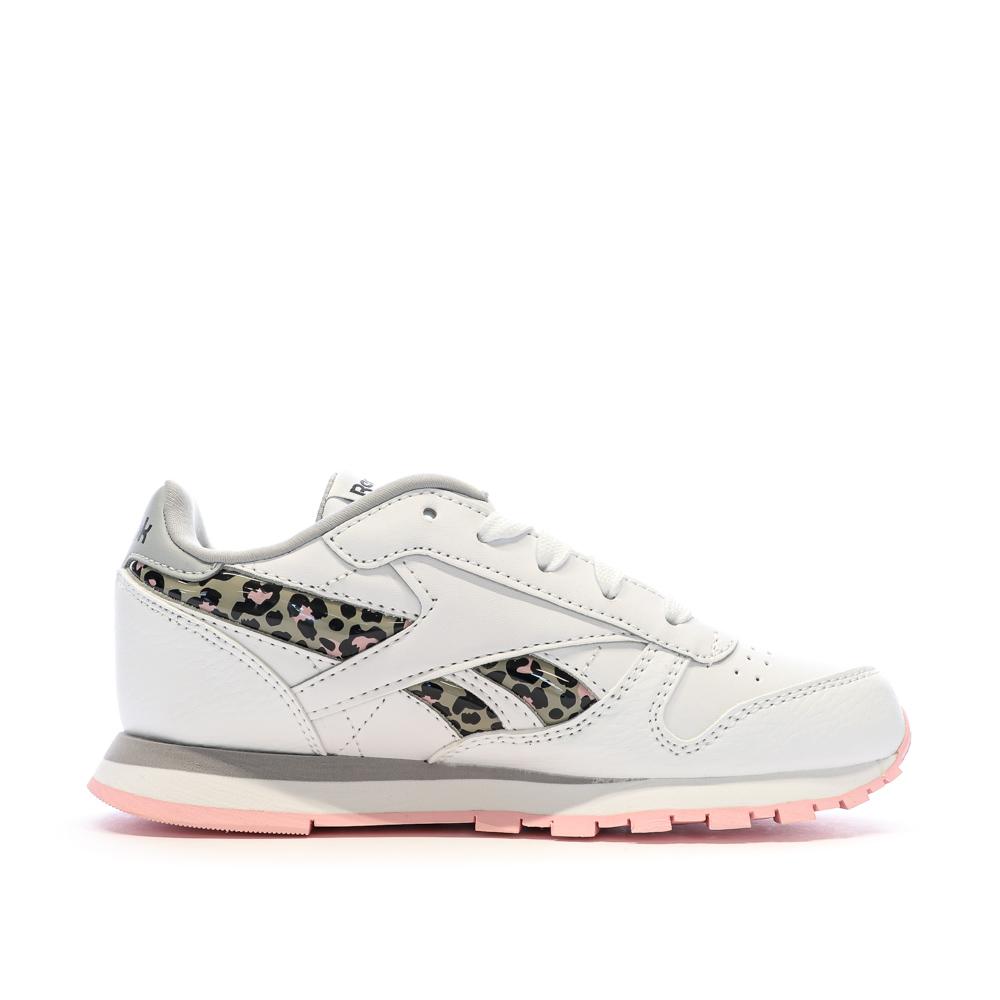 Reebok Baskets Blanc/Rose Fille Reebok Classic Leather
