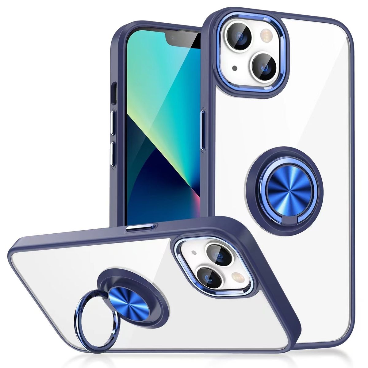 Schutz Handy Hülle für Apple iPhone 15 Case Cover Ring Halter Bumper Etuis Neu
