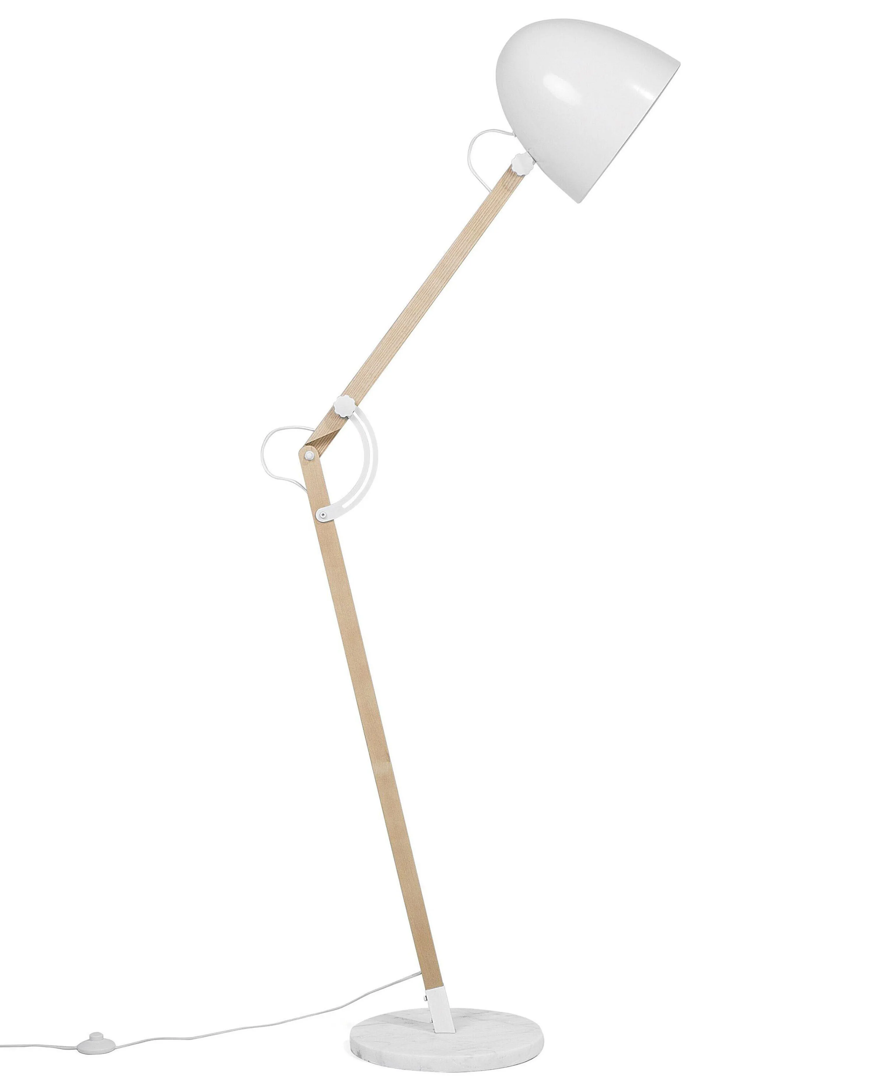 Staande lamp HETTON verstelbaar Eikenhout Wit