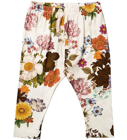 Christina Rohde Leggings - Hvid m. Blomster