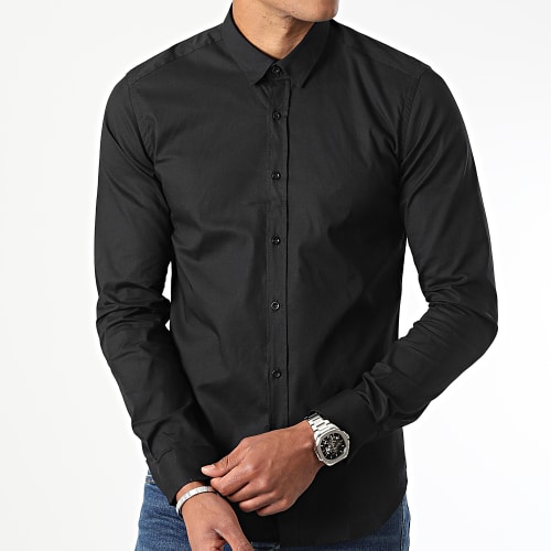 Lot de 2 Chemises Manches Longues Slim Fit 2514 Blanc Et Noir