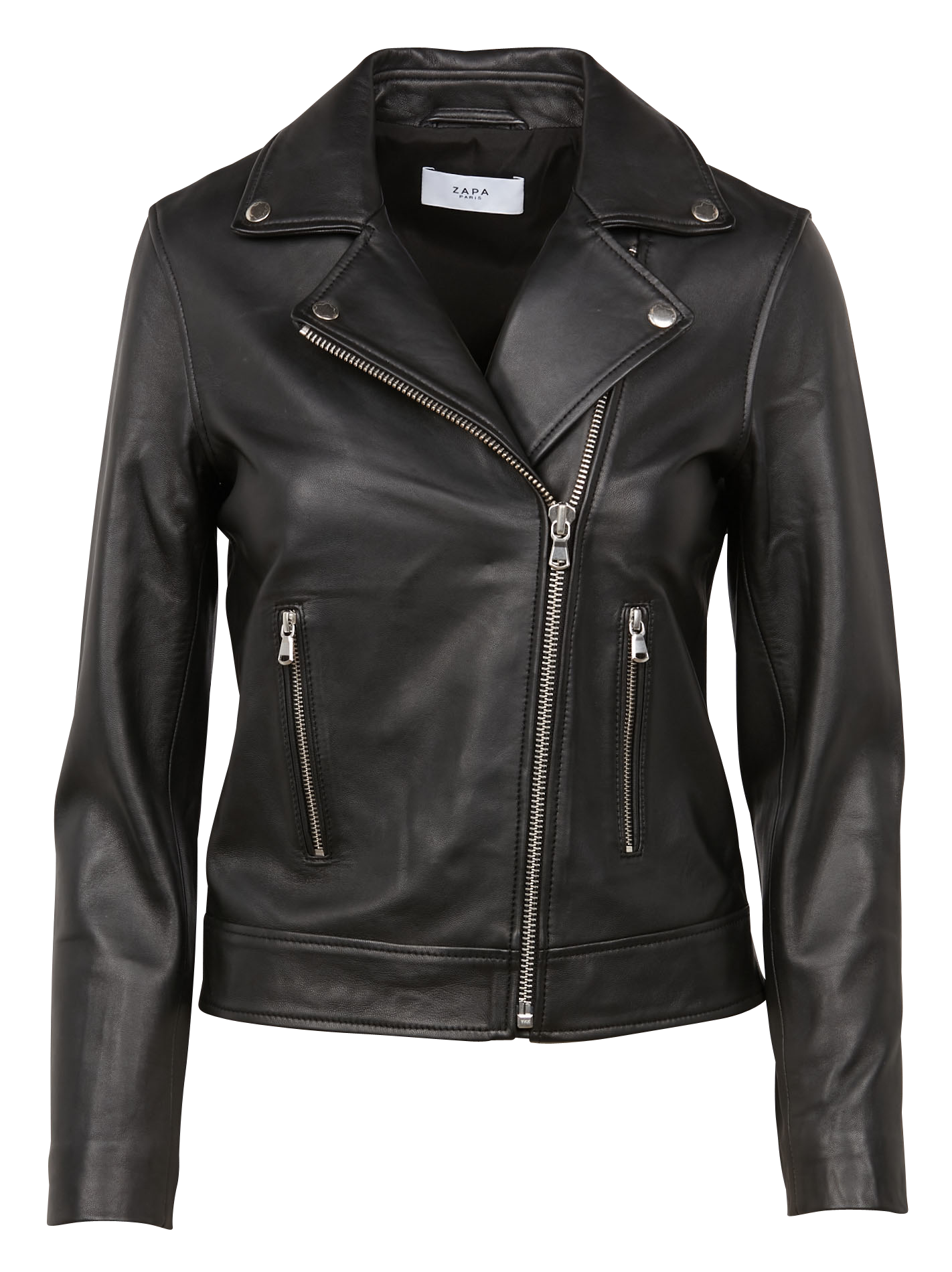 HANCORE - Blouson zippé en cuir | Noir