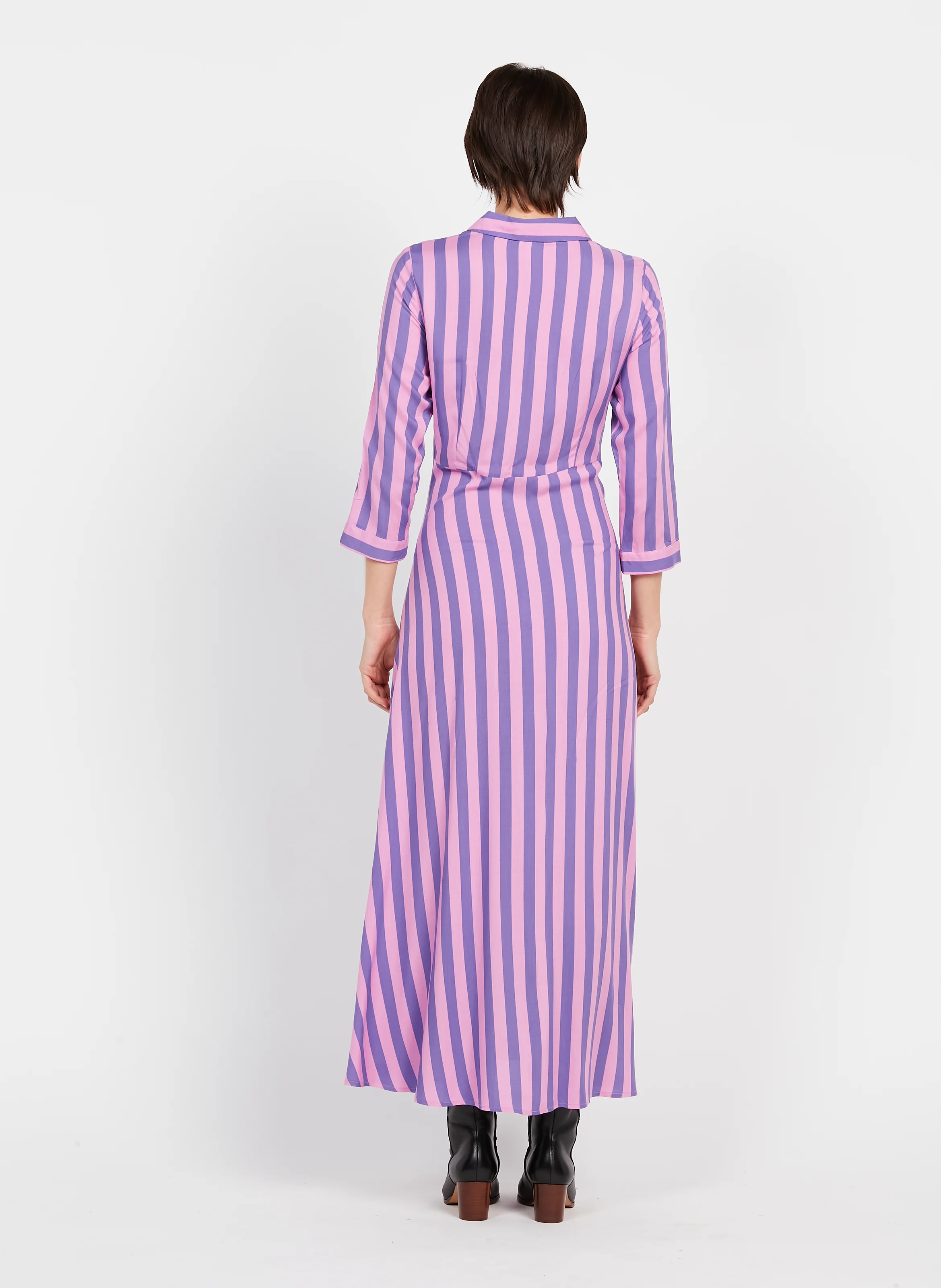 Robe longue col classique impimée | Multicolore