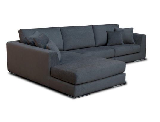 CITY - Canapé tissu Monaco méridienne gauche tissu gris foncé