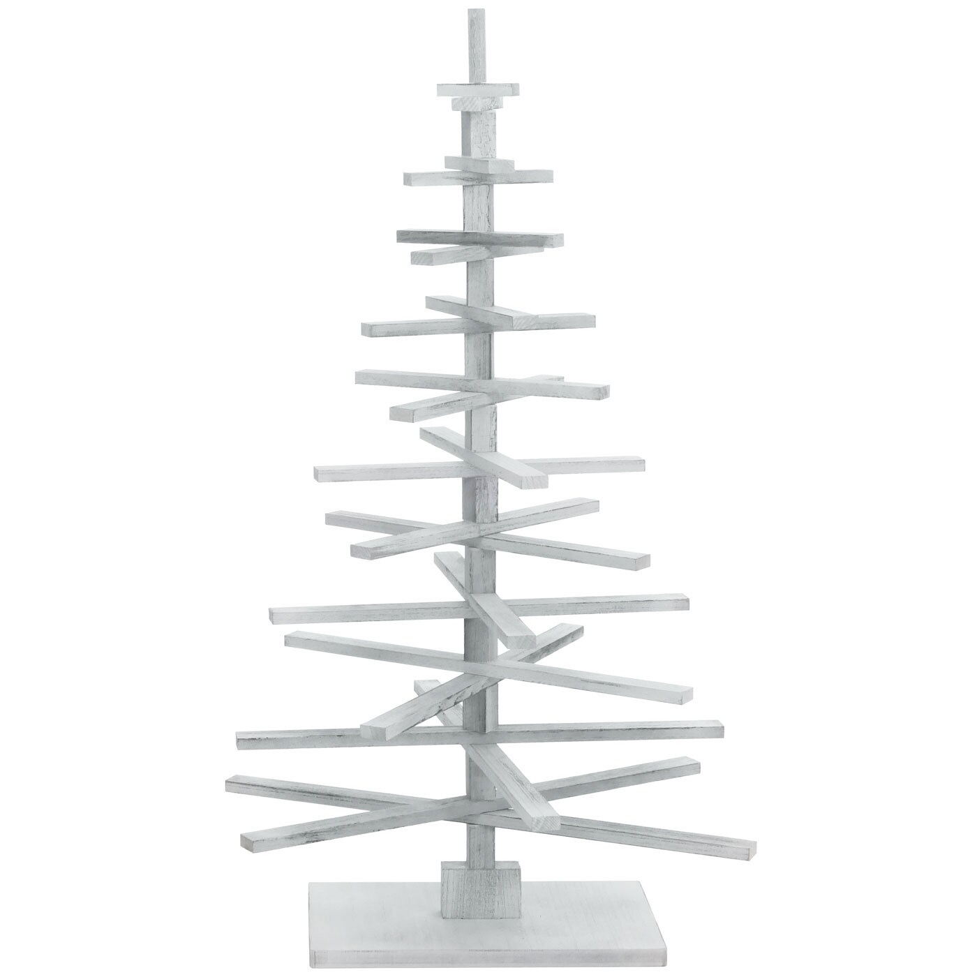 Deko-Weihnachtsbaum MCW-H77, 3D-Christbaum Weihnachtsdekoration, Shabby-Look Tannenholz verstellbar 130x82x82cm ~ weiß