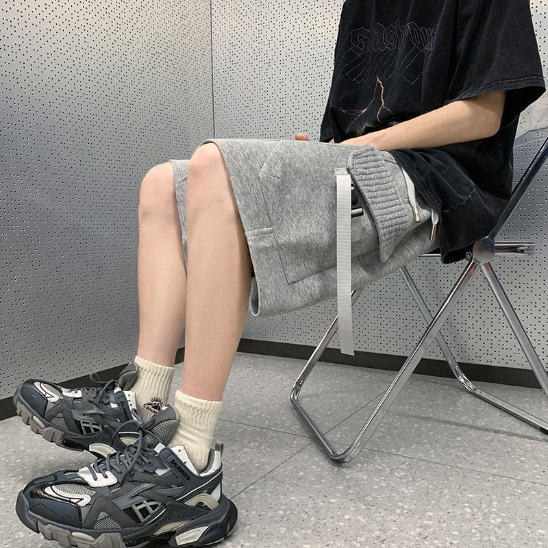emeisa - Effen cargoshorts met trekkoordtaille