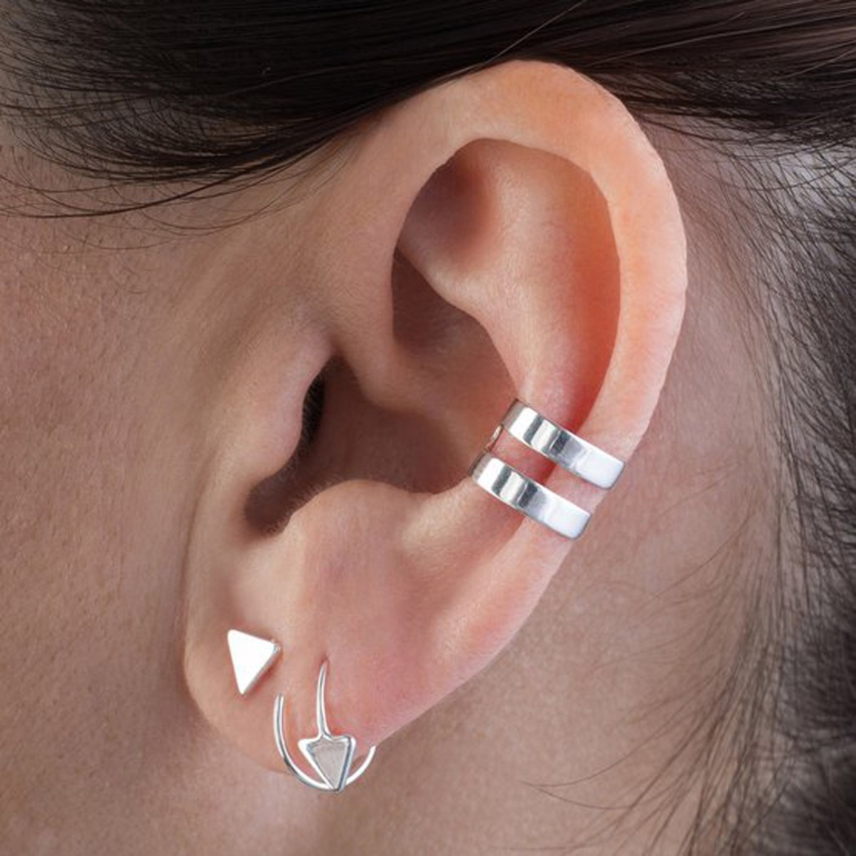 Piercing Agatha triangle argentligne Equilatero