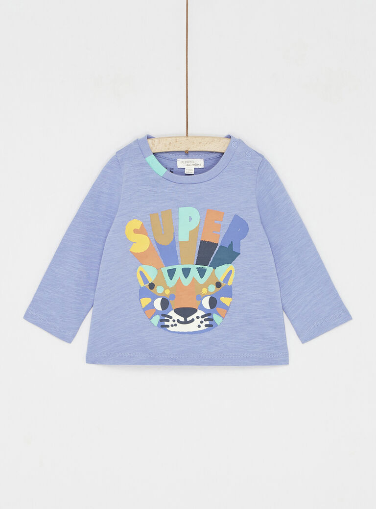 T-shirt manches longues uni glycine pour bébé garçon