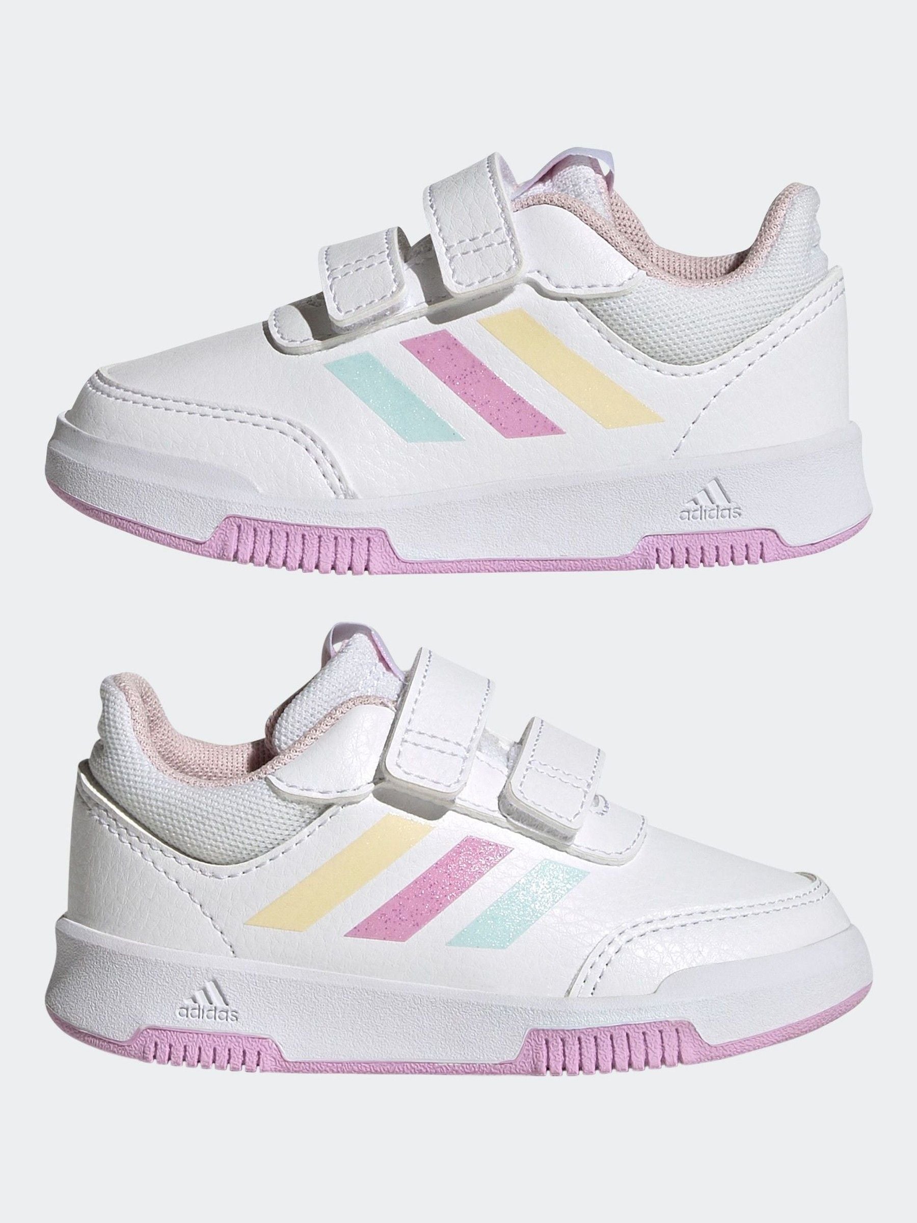 Wit/Roze/Meerkleurig - adidas Tensaur babysneakers met klittenbandsluiting