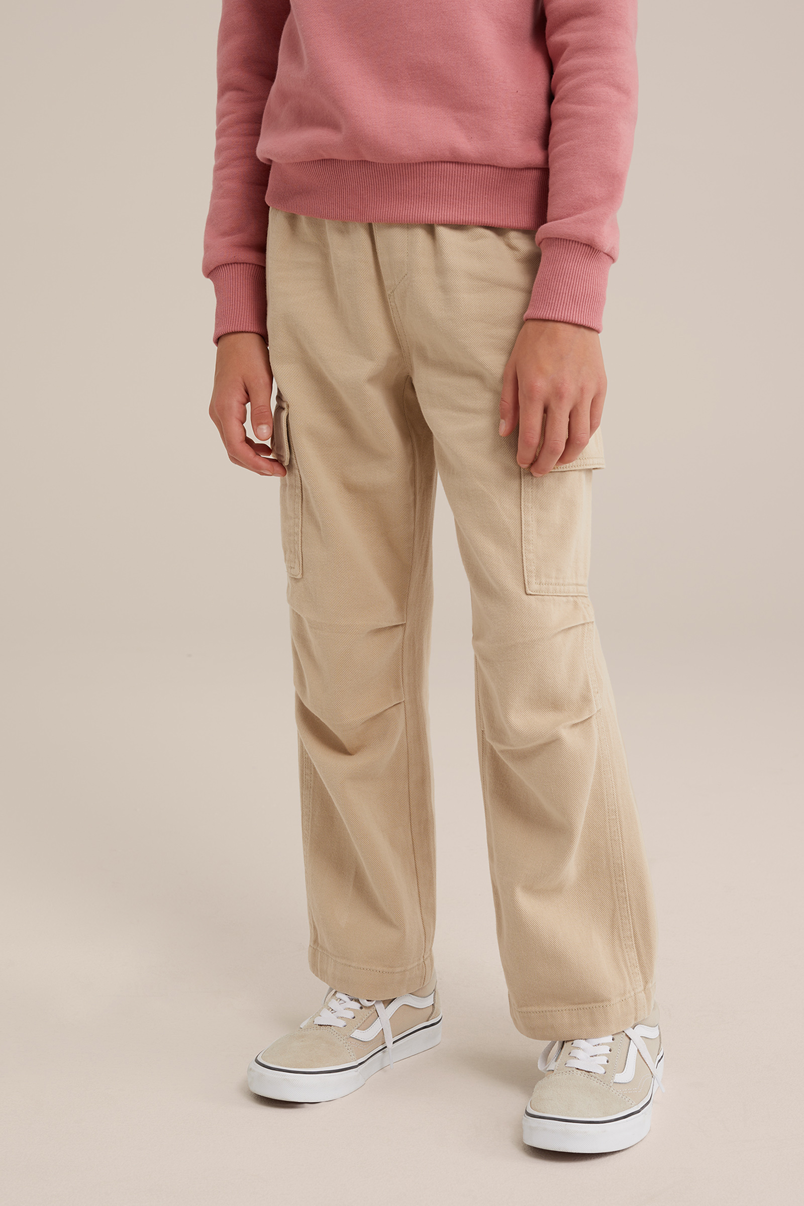 Meisjes regular fit cargobroek Blue Ridge Beige