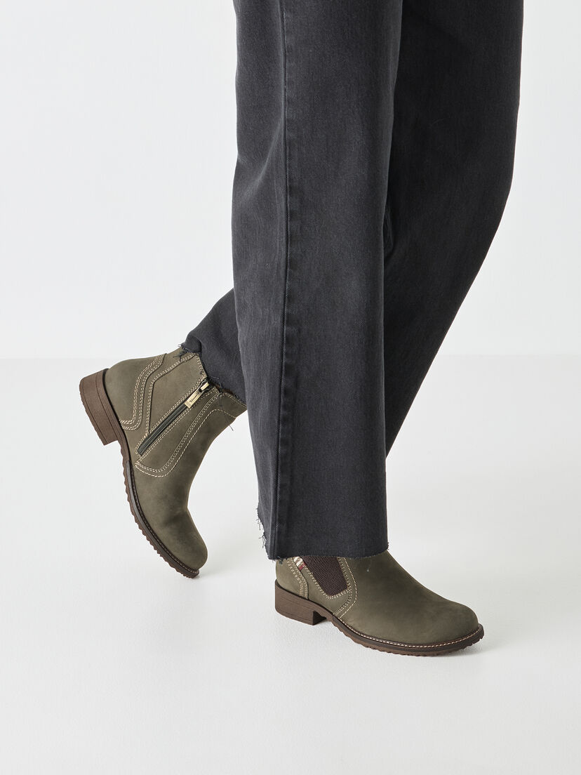 Leren Chelseaboot - groen