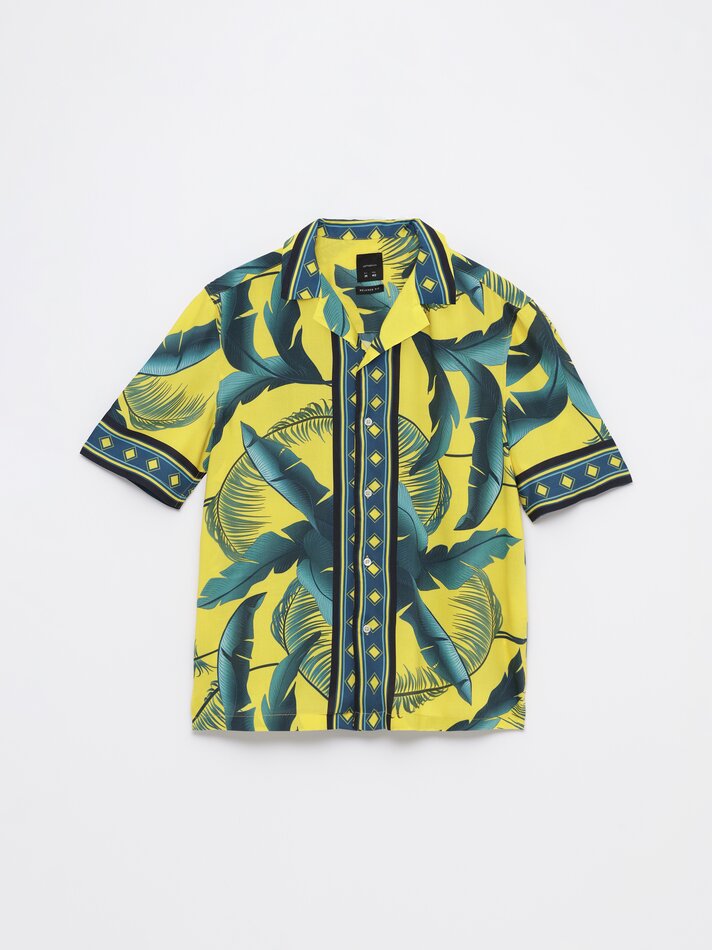 Camisa fluida para resort - Amarelo Fluorescente