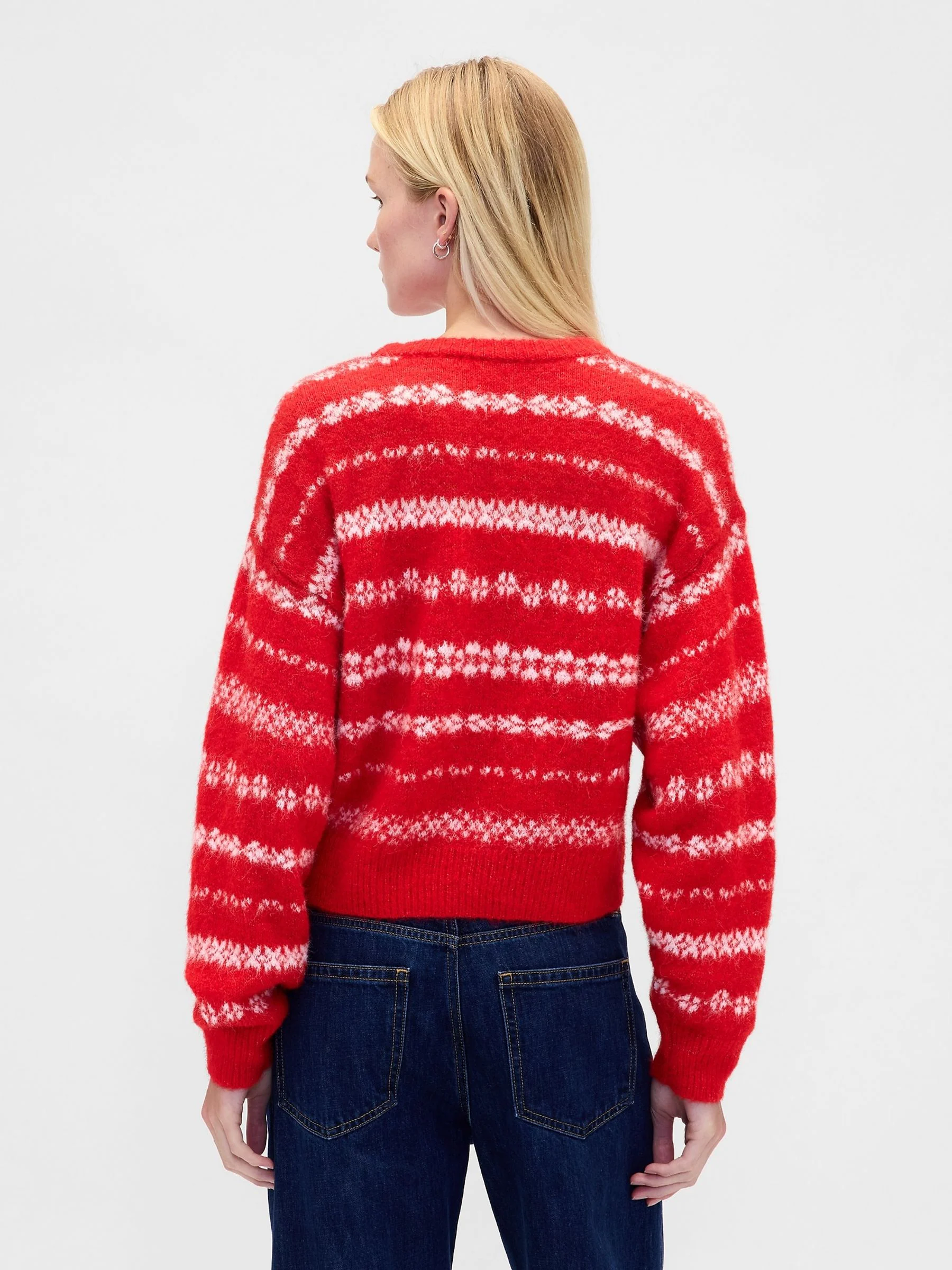 Red Fair Isle Christmas - Gap Oversized Crew Neck Jumper