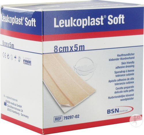 Bsn Medical Leukoplast Soft Sparadrap À Bonne Tolérance Curtanée 8cm x 5m 1 Pièce